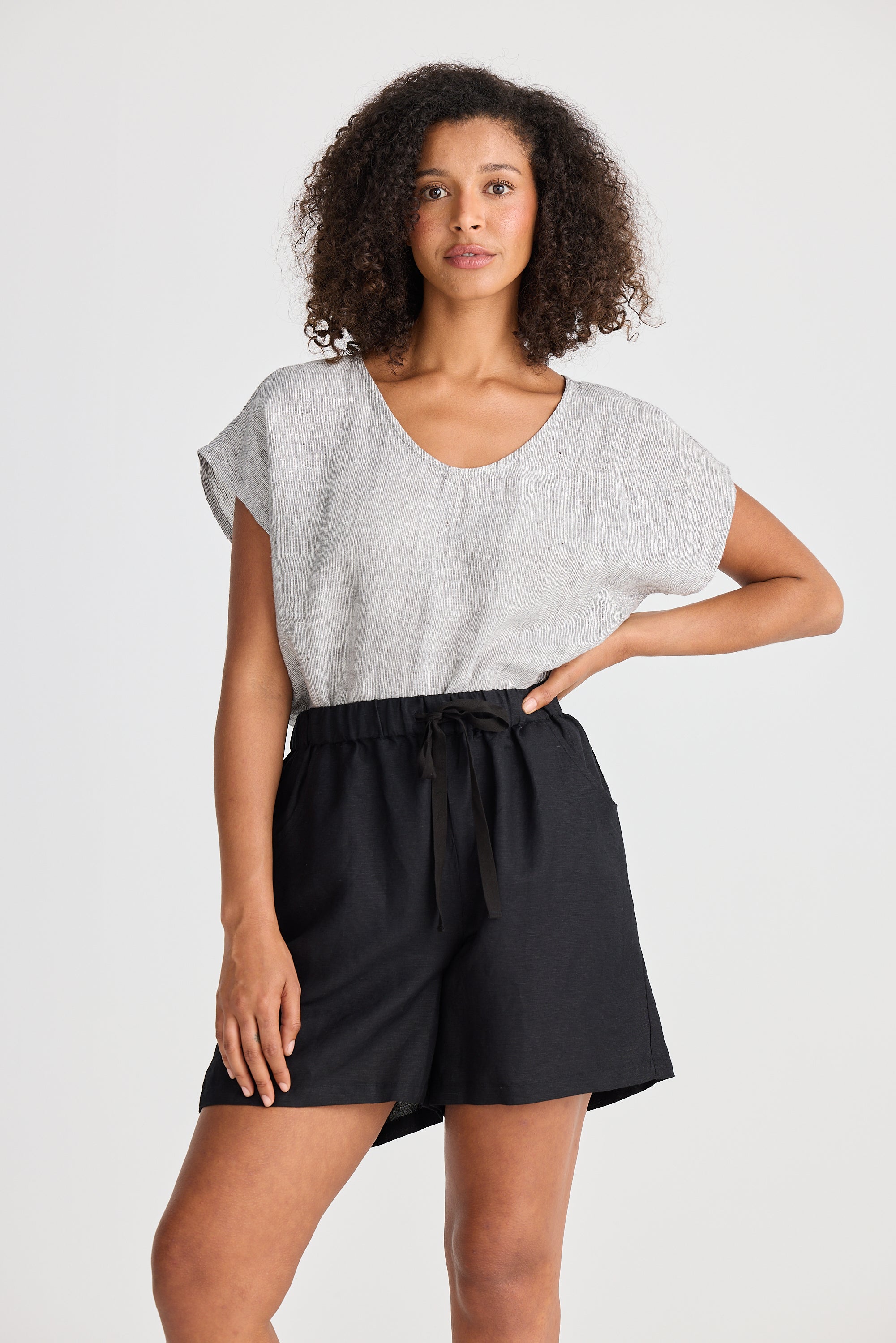 Shanty Miami Short - Black Linen Blend