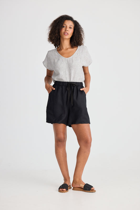 Shanty Miami Short - Black Linen Blend