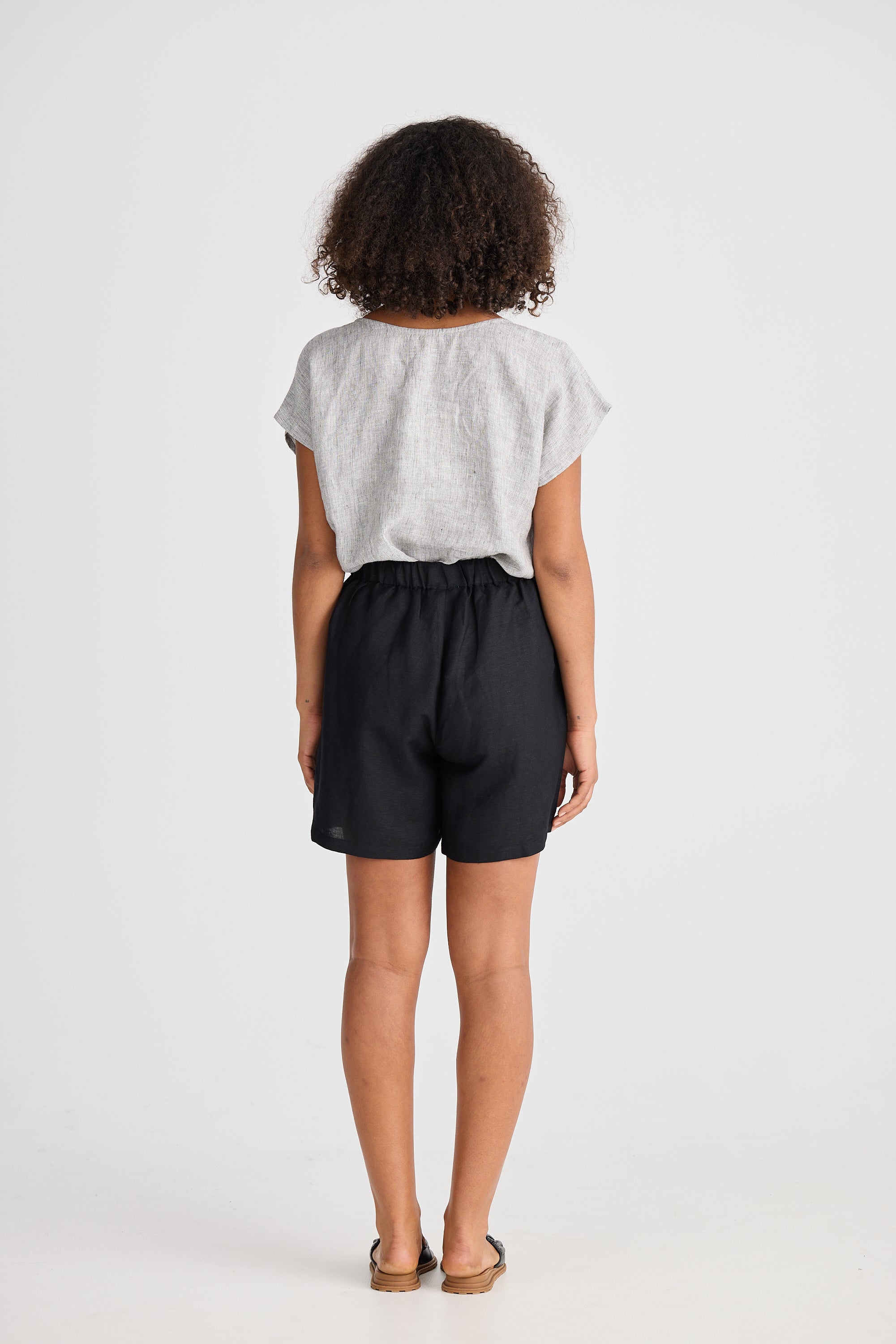 Shanty Miami Short - Black Linen Blend