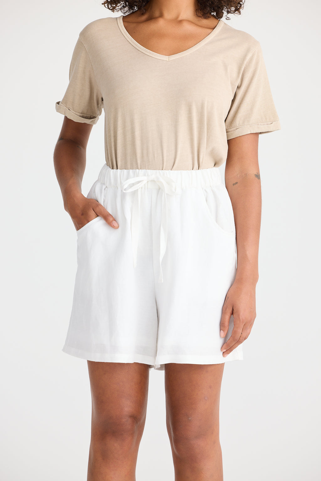 Shanty Miami Short - White Linen Blend