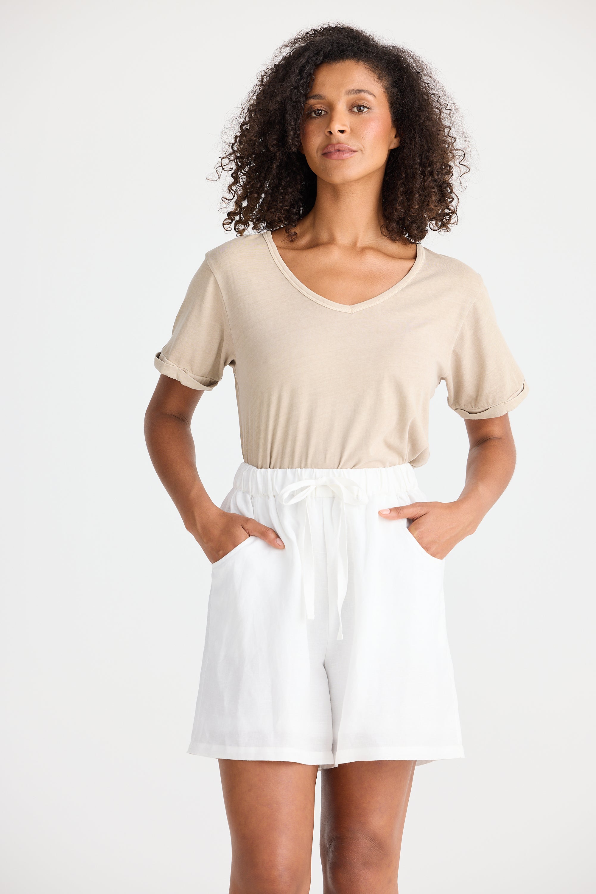 Shanty Miami Short - White Linen Blend