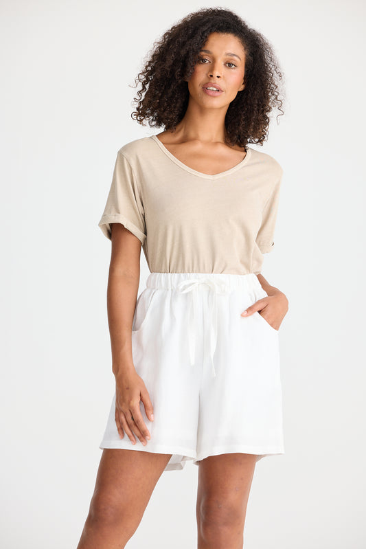 Shanty Miami Short - White Linen Blend