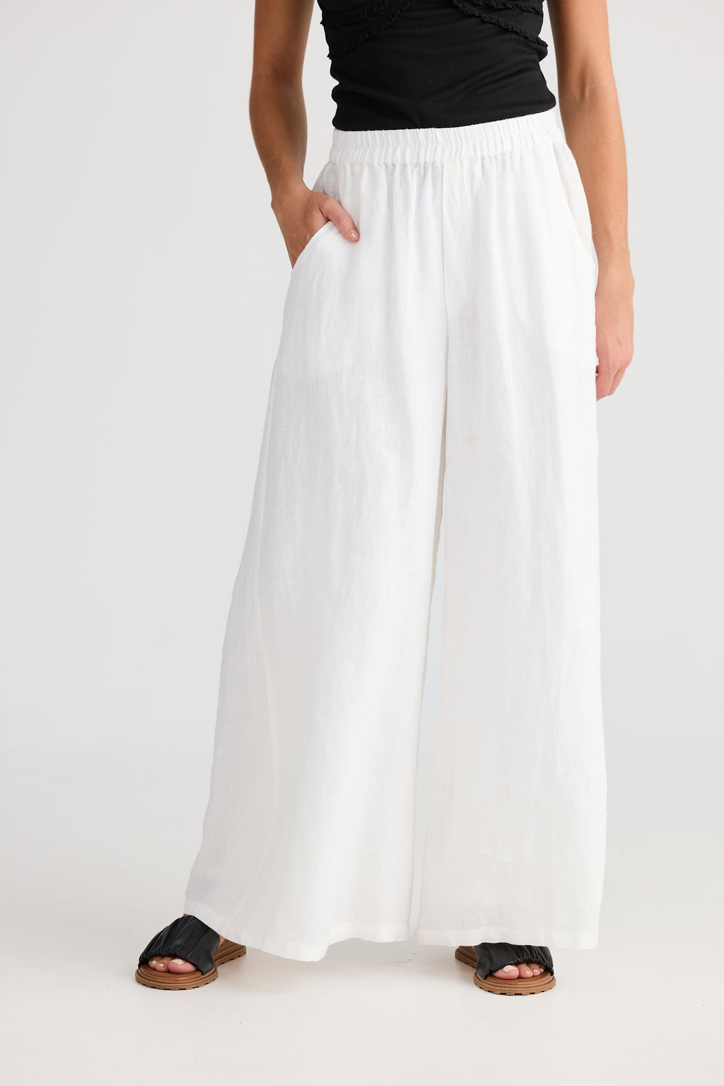 Shanty Positano Pant - White Linen