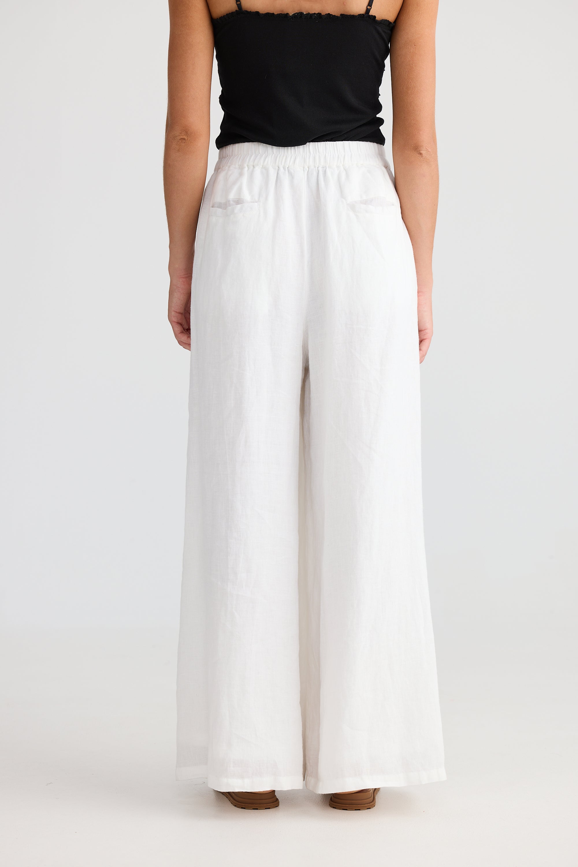Shanty Positano Pant - White Linen