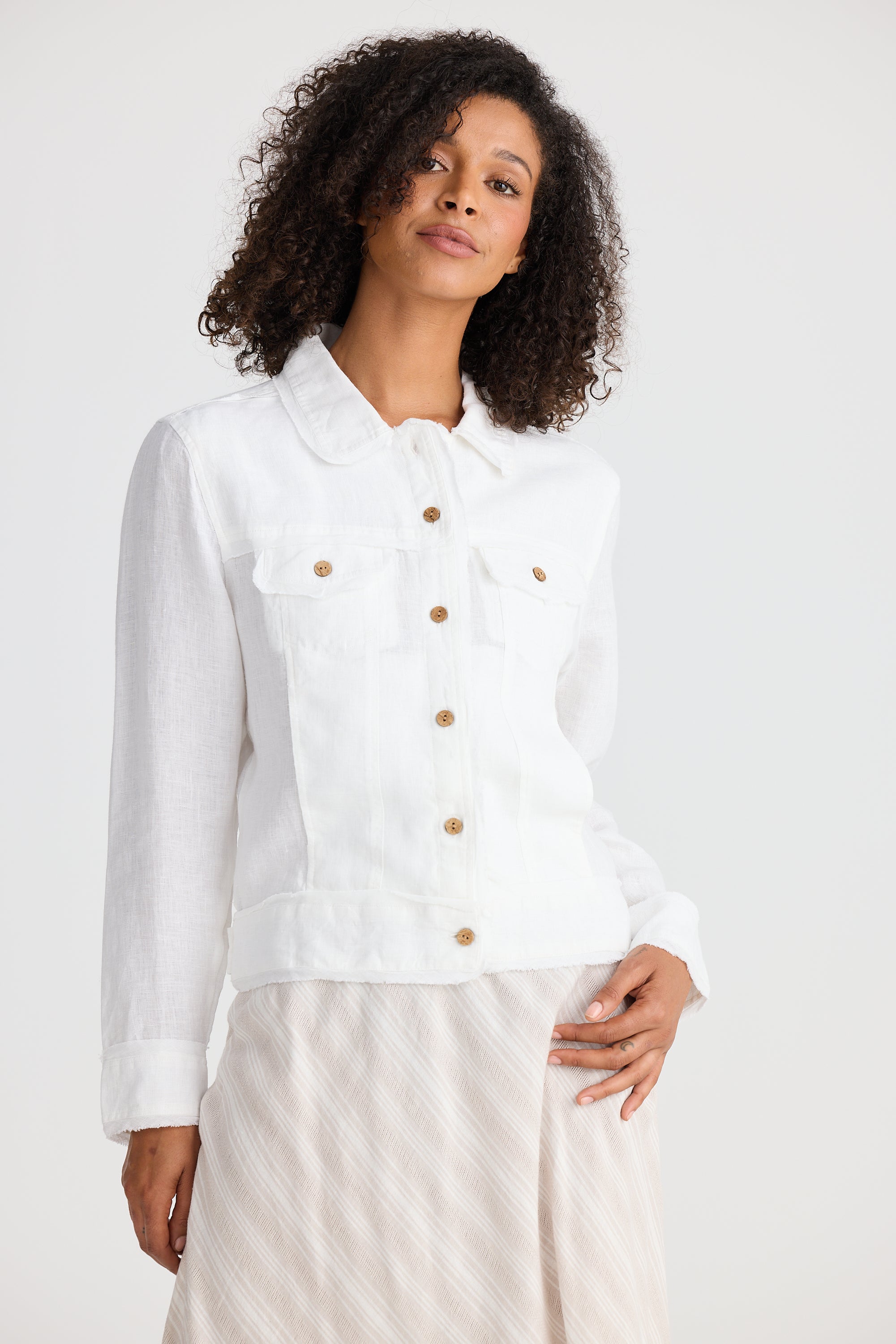 Shanty Monza Jacket - White Linen