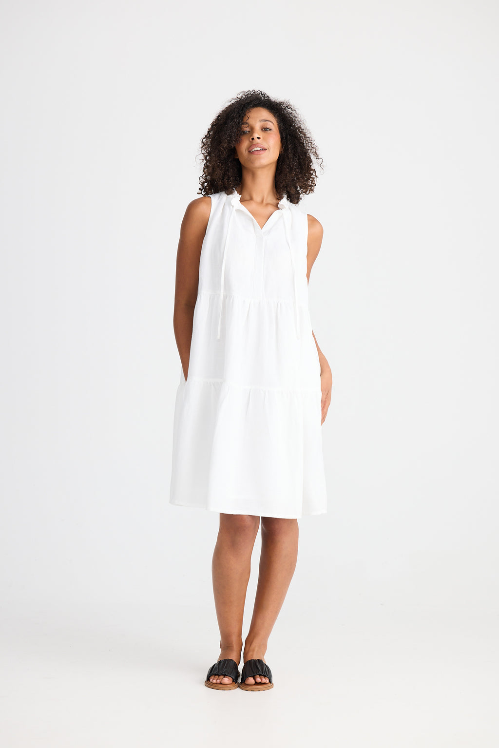 Shanty Ravello Dress - White Linen Blend