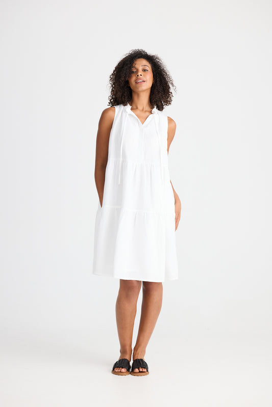 Shanty Ravello Dress - White Linen Blend
