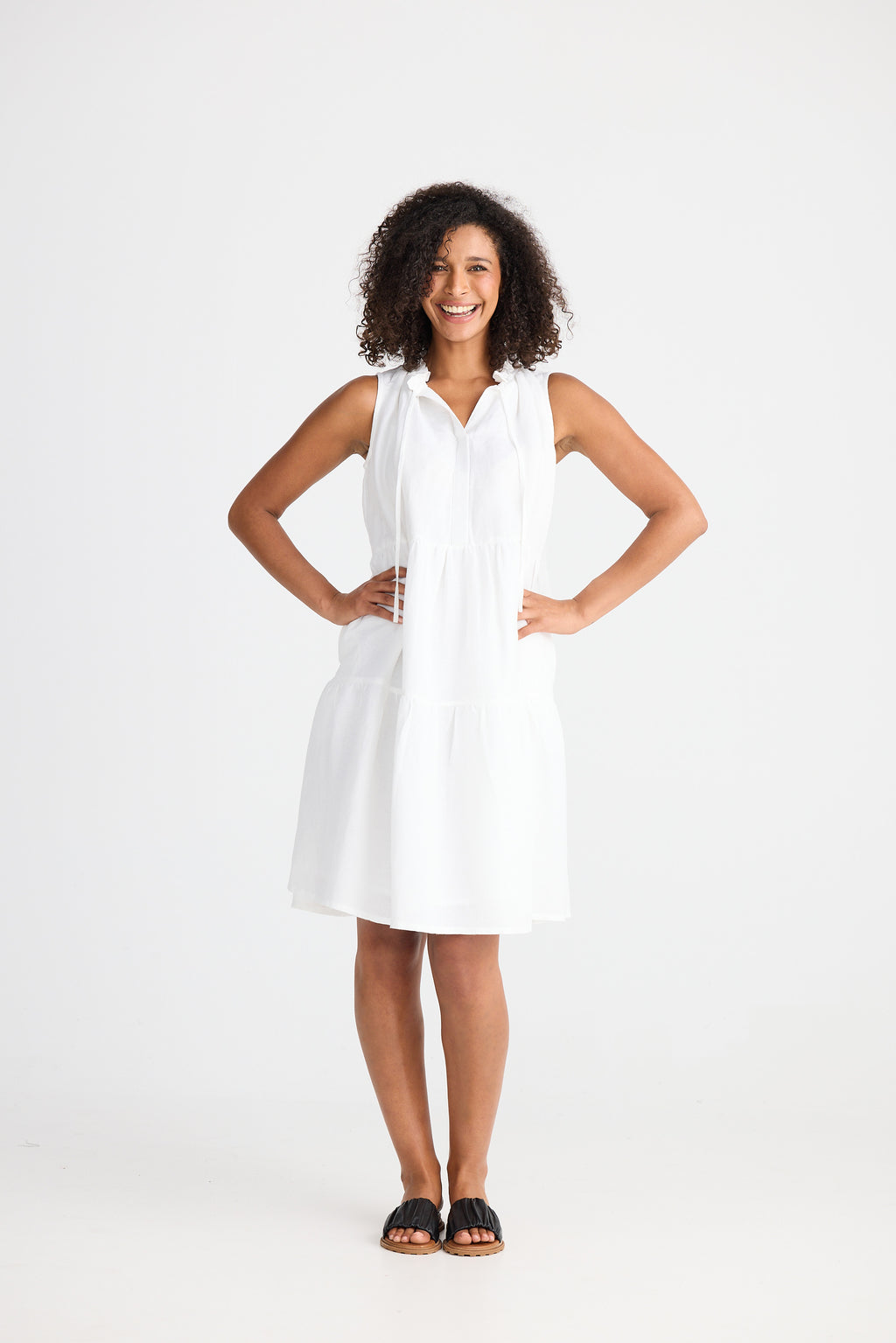 Shanty Ravello Dress - White Linen Blend