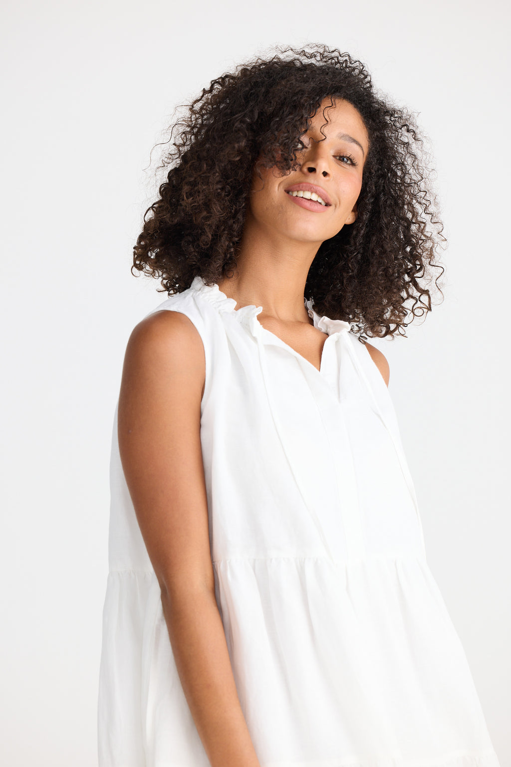 Shanty Ravello Dress - White Linen Blend