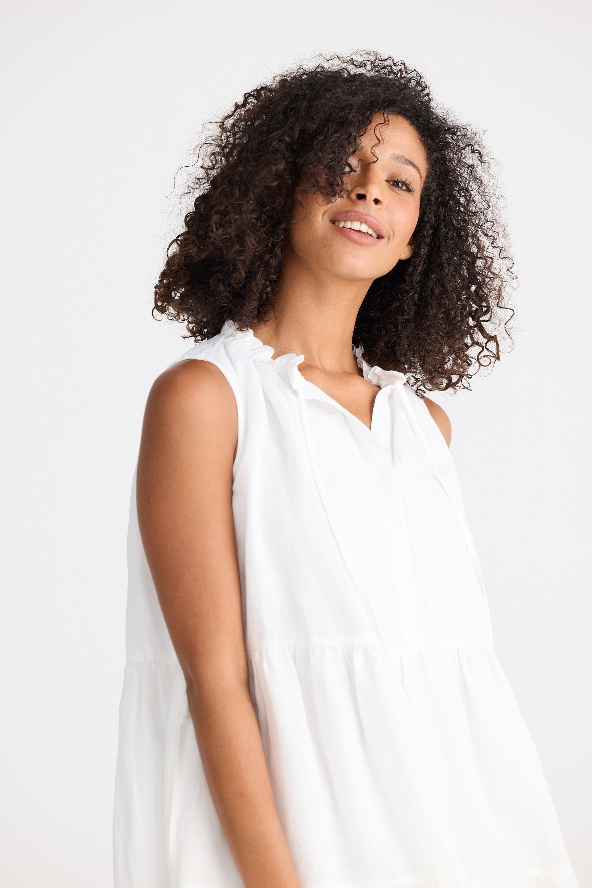 Shanty Ravello Dress - White Linen Blend