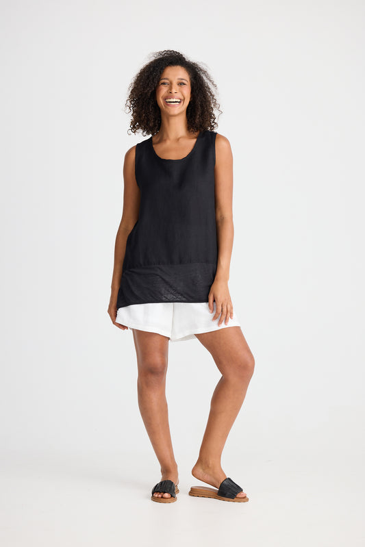 Shanty Nomad Knit Singlet - Black