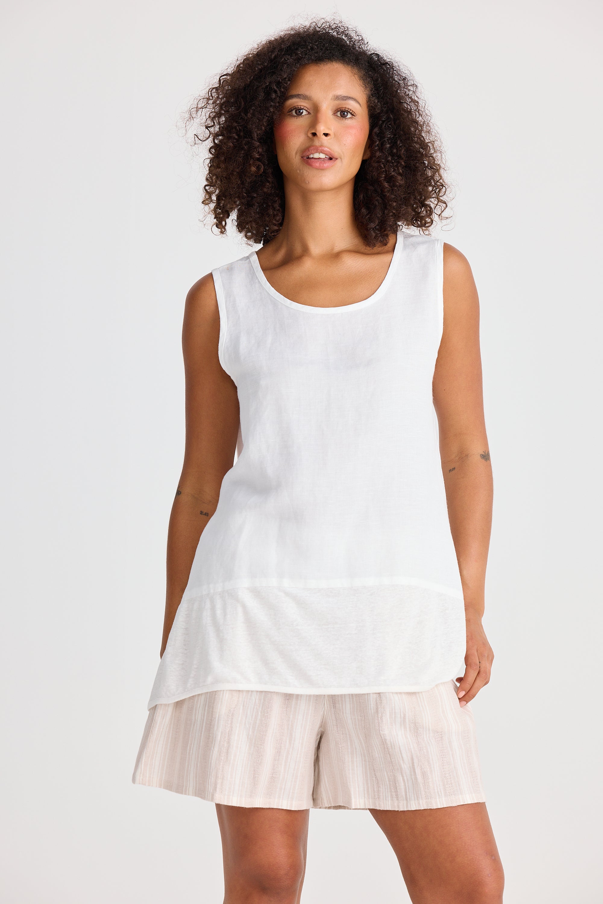 Shanty Nomad Knit Singlet - White