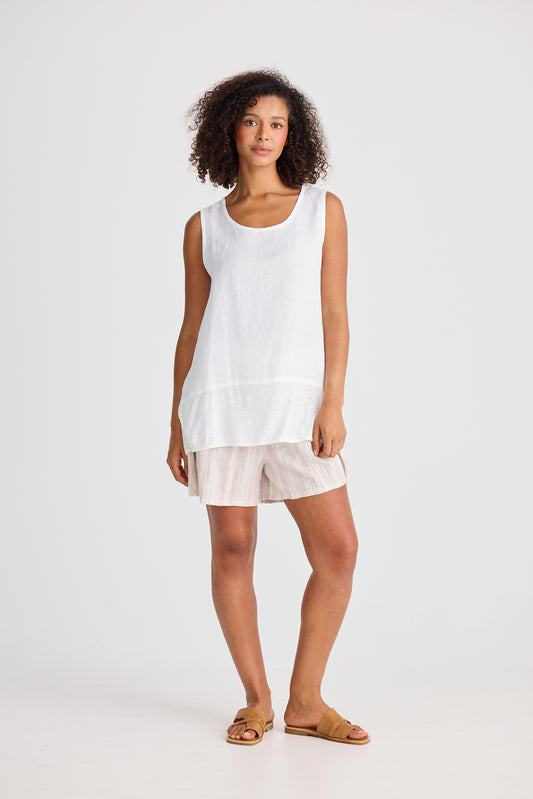 Shanty Nomad Knit Singlet - White