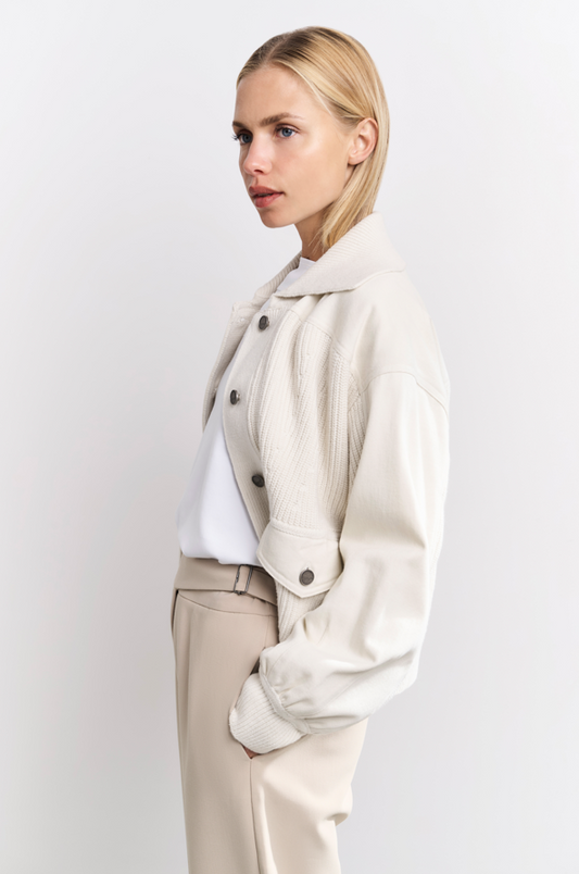 YAYA Cardigan With Twill Details