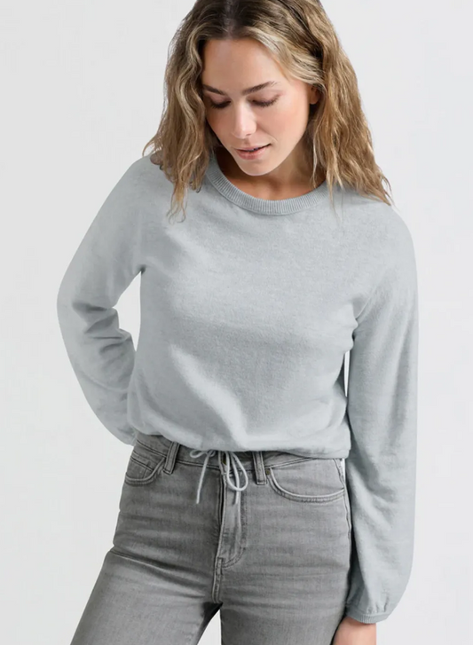 YAYA Sweater With Cord At Bottom Hem
