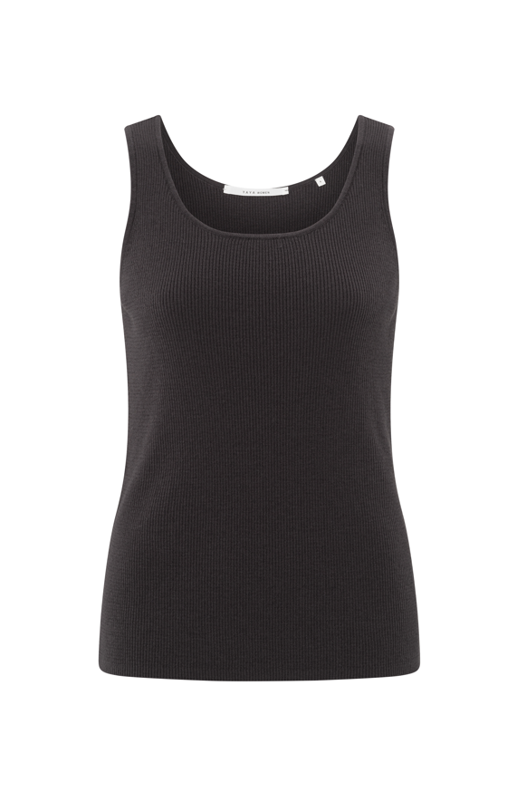 YAYA Round Rib Sweater With Tanktop