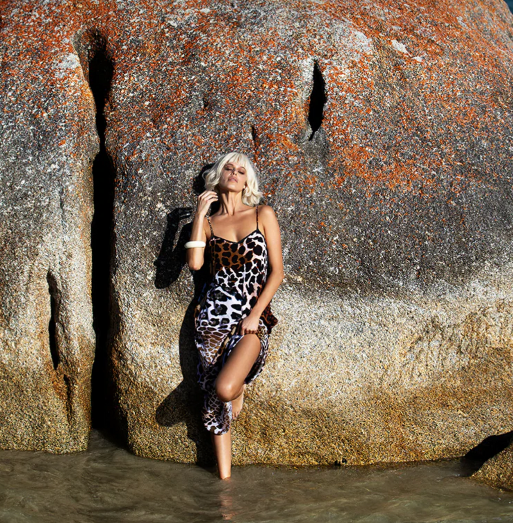 One Season Antoinette Slip-Lipari-Viscose-Leopard