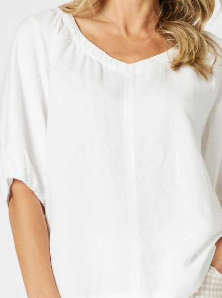 Gordon Smith Lino V Neck Top - White