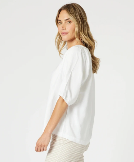 Gordon Smith Lino V Neck Top - White