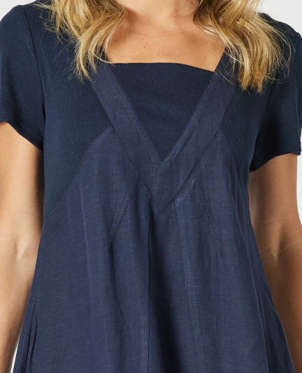 Gordon Smith The Lino Le Marais Linen Dress - Navy