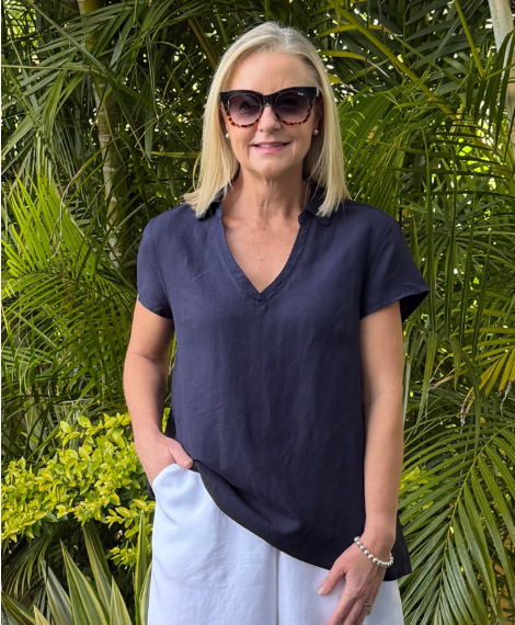 Gordon Smith Beau Lino Top - Navy