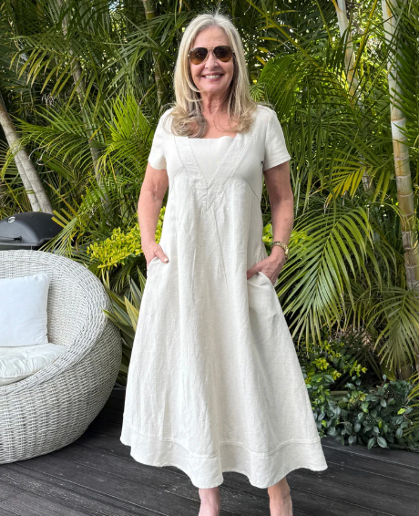 Gordon Smith Lino Le Marais Linen Dress - Natural