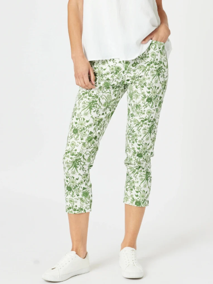 Gordon Smith Alexandrai Floral Pant - Basil White