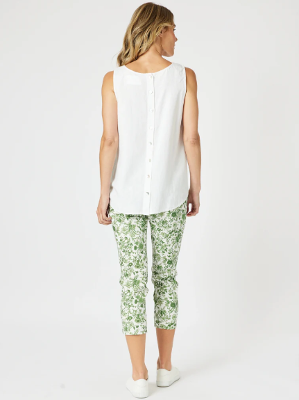 Gordon Smith Alexandrai Floral Pant - Basil White