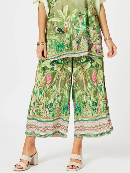 Gordon Smith Toucan Palazzo Pant - Green