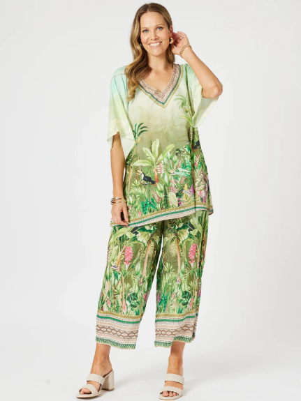 Gordon Smith Toucan Palazzo Pant - Green