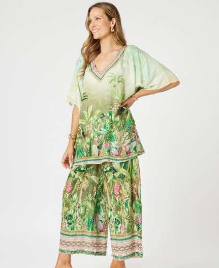 Gordon Smith Toucan Palazzo Pant - Green