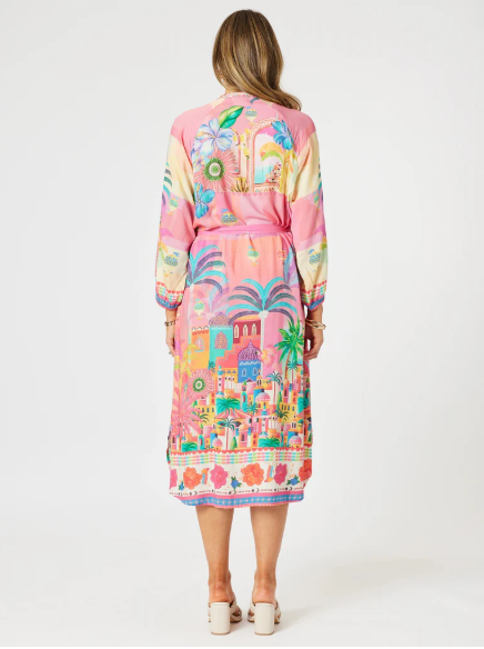 Gordon Smith Mandalay Bay Midi Dress - Pink / Multi