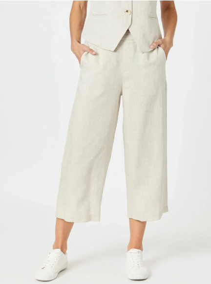 Gordon Smith Palazzo Lino Wide Leg Pant - Natural