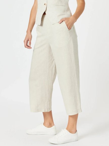 Gordon Smith Palazzo Lino Wide Leg Pant - Natural