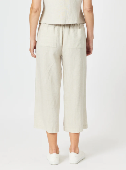 Gordon Smith Palazzo Lino Wide Leg Pant - Natural