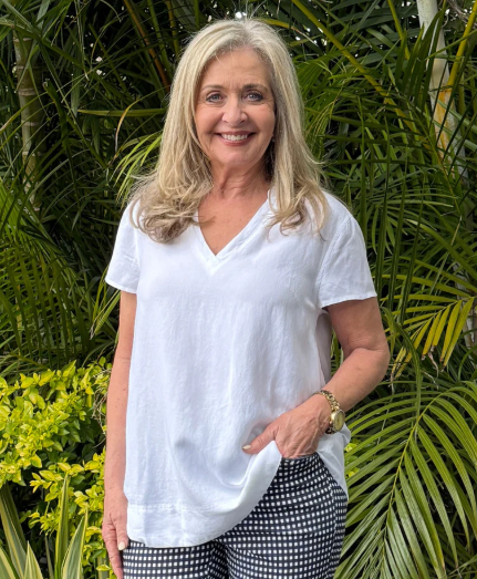 Gordon Smith Beau Lino V Neck Top - White