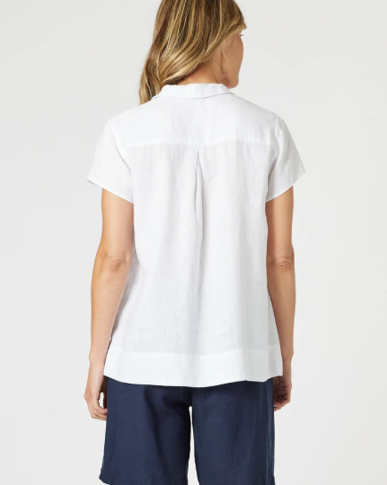 Gordon Smith Beau Lino V Neck Top - White