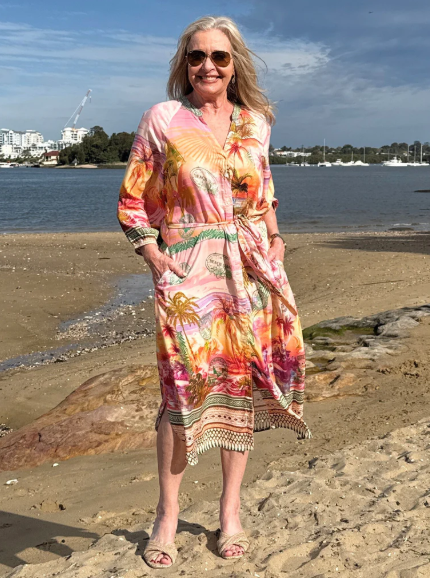 Gordon Smith Passport Print Dress - Sunset Multi