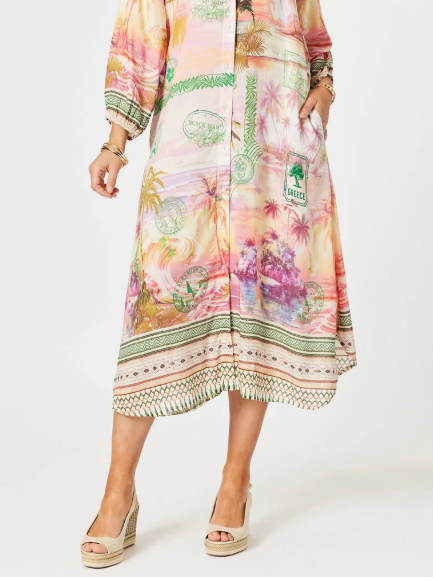 Gordon Smith Passport Print Dress - Sunset Multi