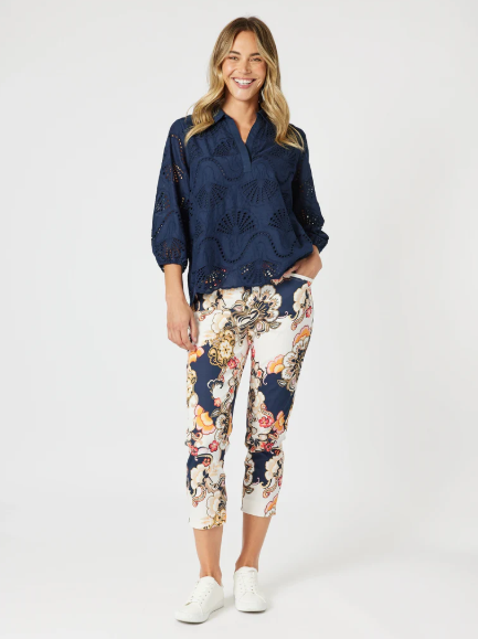 Gordon Smith Lexi Floral Print Pant - Navy Multi
