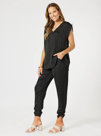 Gordon Smith Luxe Ruche Tie Pant - Black