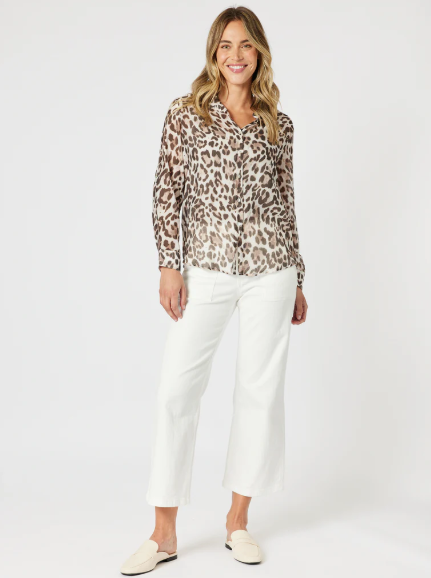 Gordon Smith On Safari Sheer Shirt - Natural Multi