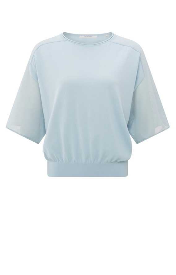 YAYA  Boatneck Sweater With Transpar