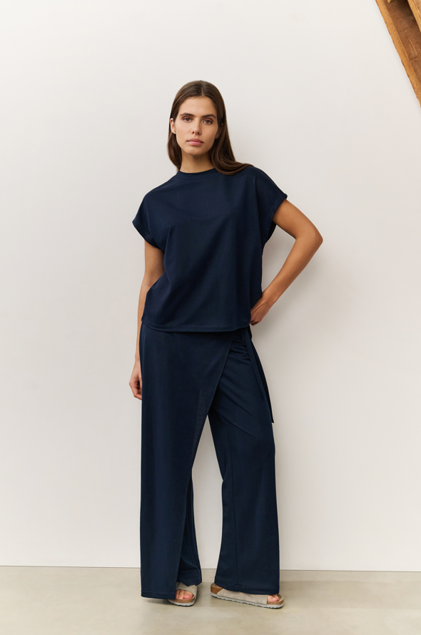 YAYA Jersey Wide Leg Trousers