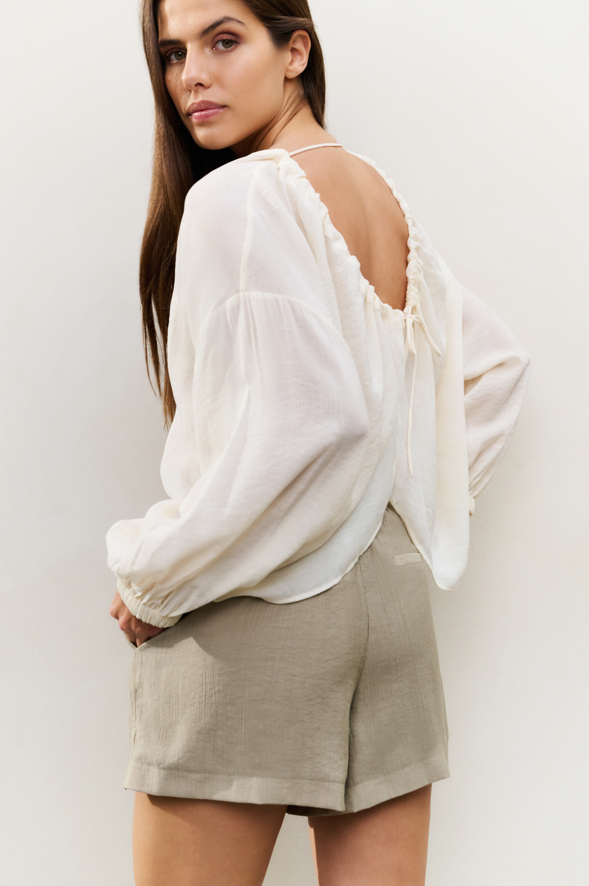 YAYA  Crinkle Top With Low Back