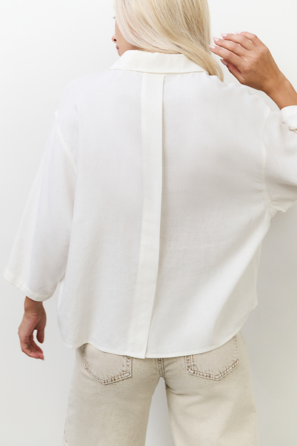 YAYA  Woven Loose Fit Polo Top