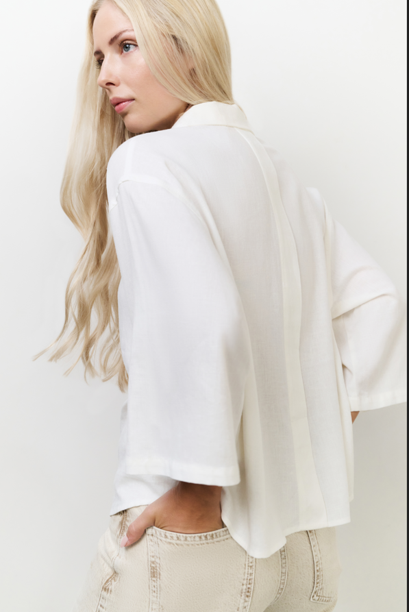 YAYA  Woven Loose Fit Polo Top