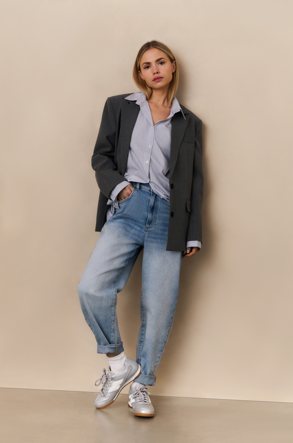 YAYA Loose Fit Hw Denim Light Blue Denim 011