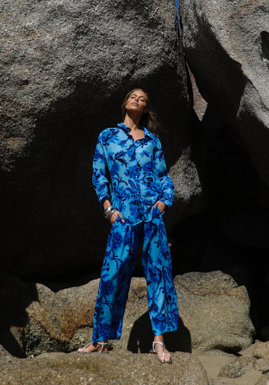 One Season Isla Pant-Milos-Sushi Voile-Blue