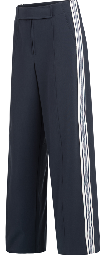 YAYA High Waist Wide Leg Trousers W Inkwell Blue